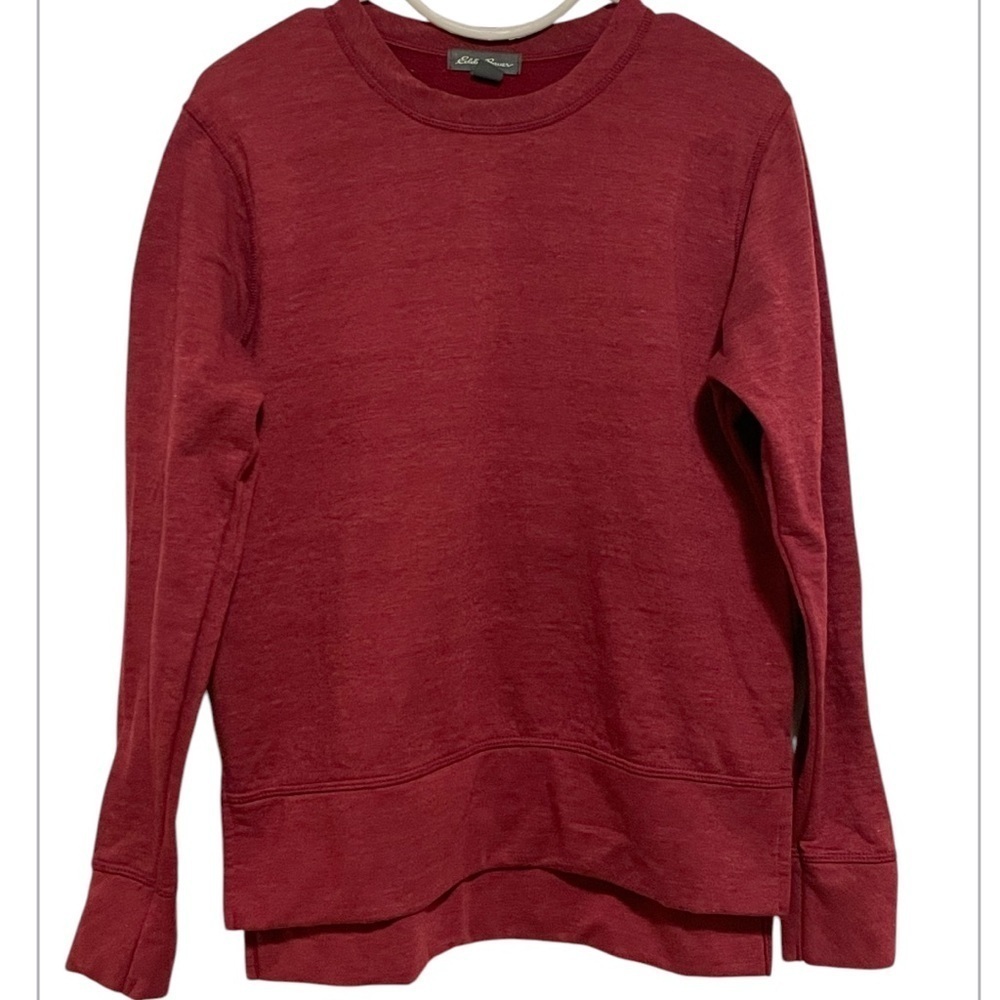 Eddie Bauer Size Small Maroon Long Sleeve Fleece Shirt